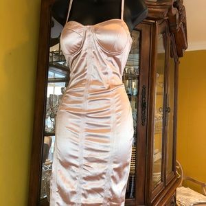 GLAM!!! Soft pink satin midi dress!!